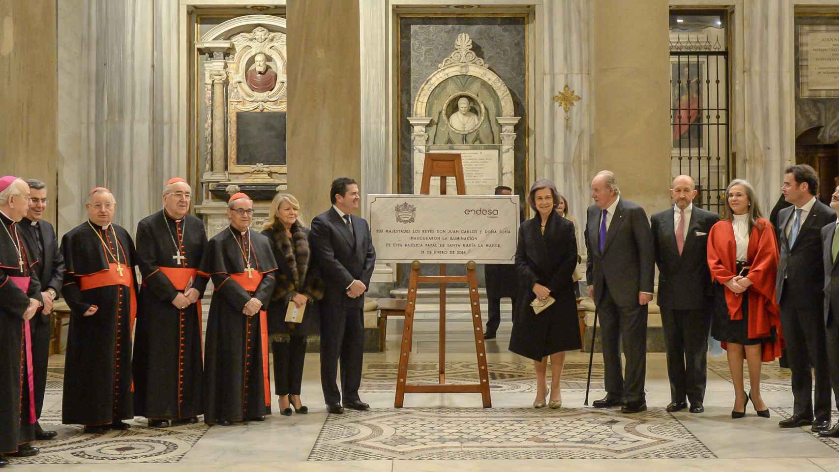 Inauguración de la iluminación de Santa María la Mayor, en Roma