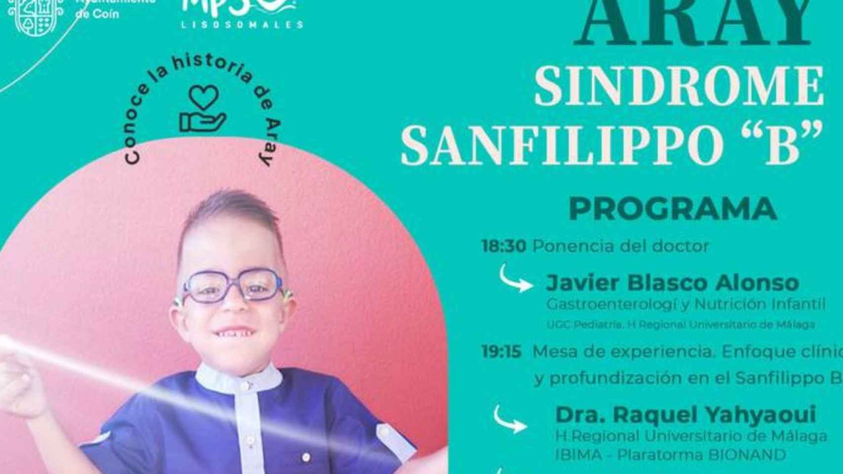 Cartel de la charla sobre el síndrome de Sanfilippo / REDES