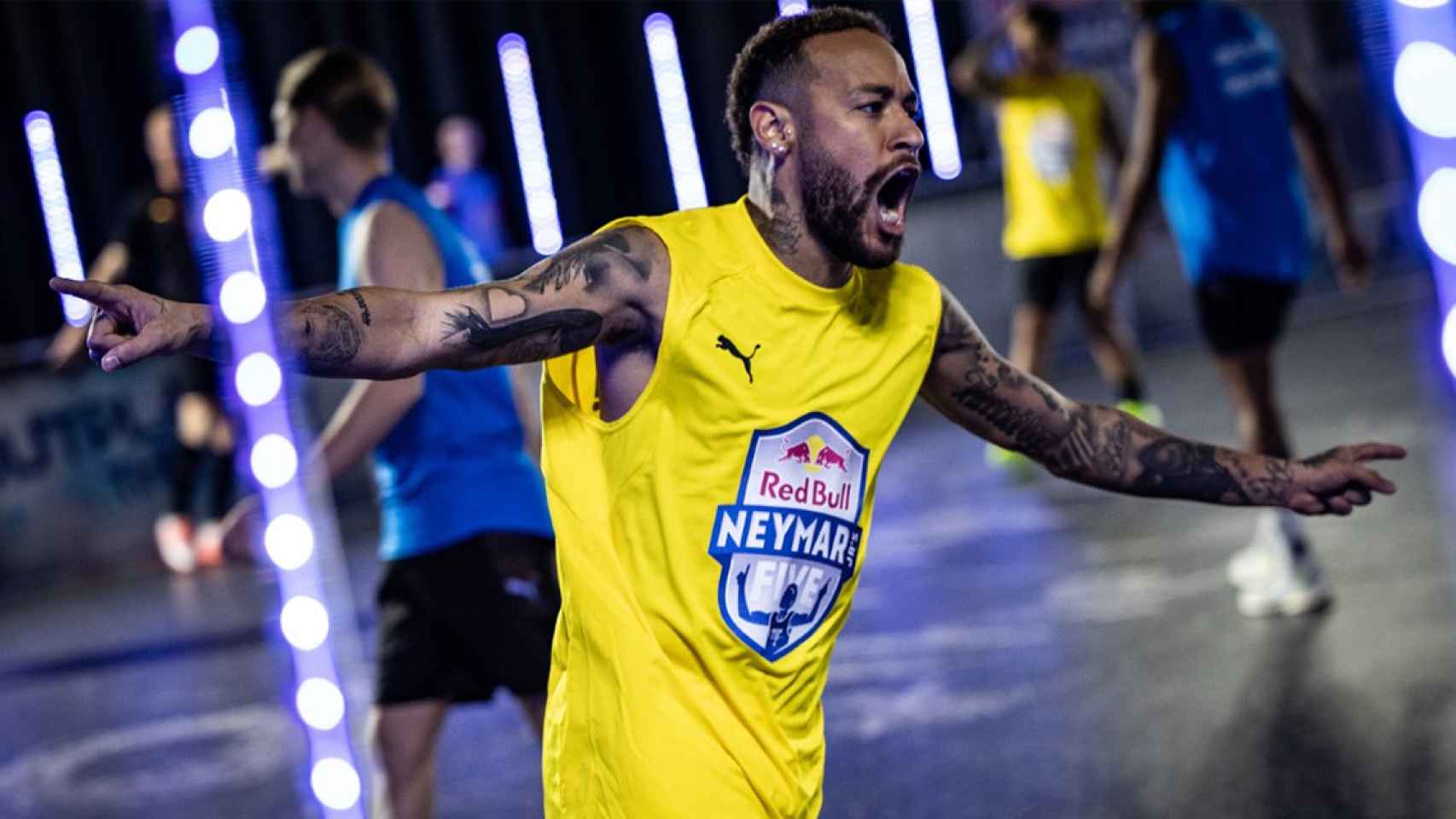Neymar, en un partido del torneo mundial de fútbol Five-a-Side / Redes