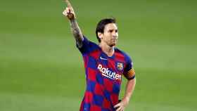 Messi celebrando el segundo gol del Barça contra el Leganés / EFE