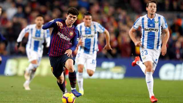 Carles Aleñà (Barça) fue titular frente al Leganés / EFE