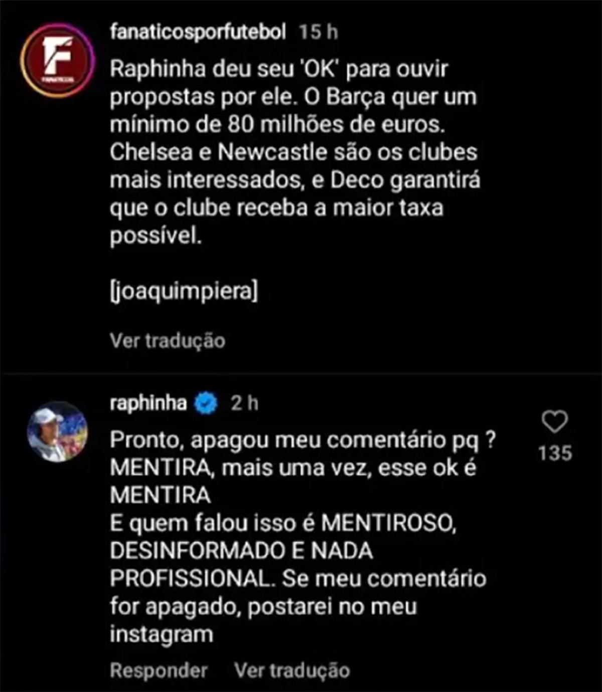 Raphinha explota en Instagram por los rumores / REDES