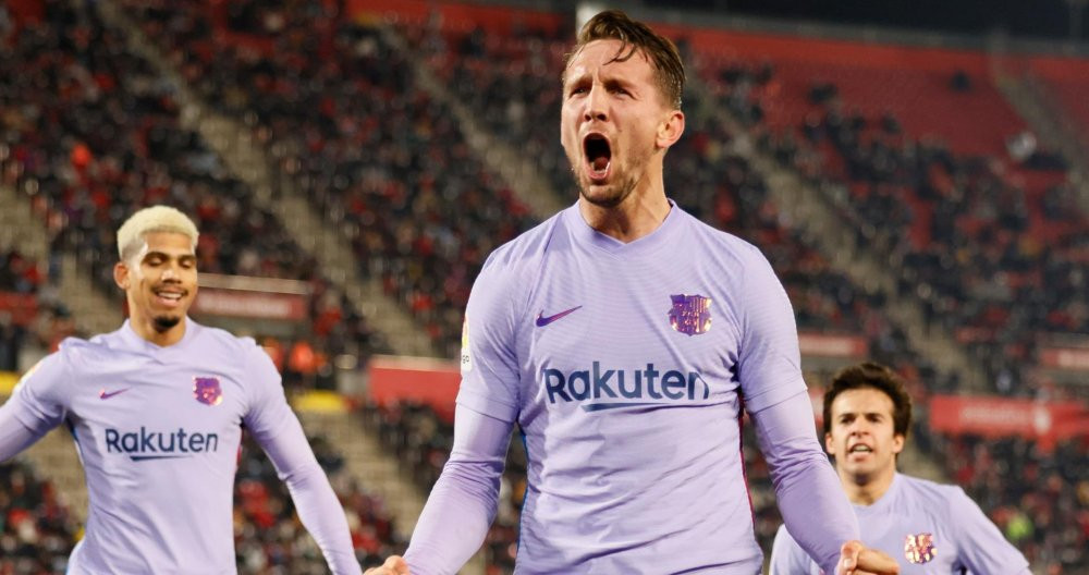 Luuk de Jong marca el gol del Barça en Mallorca / EFE