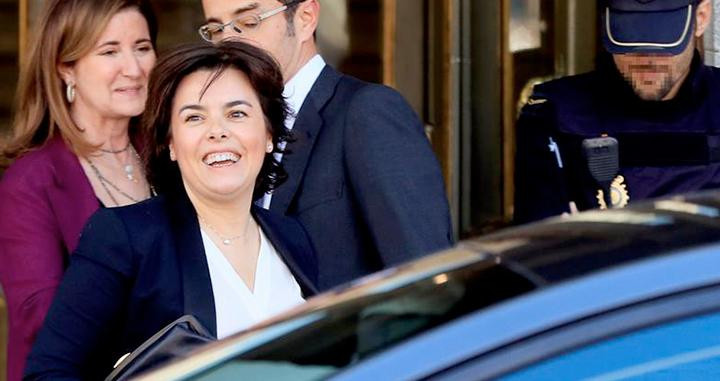 La exvicepresidenta del Gobierno Soraya Sáez de Santamaría a su salida del Tribunal Supremo / EFE