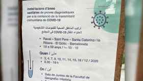 Imagen de la información sobre un cribado masivo de coronavirus en Barcelona / PPBCN