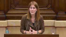La presidenta del grupo parlamentario de Catalunya en Comú-Podem, Jessica Albiach, en el Parlament / PARLAMENT