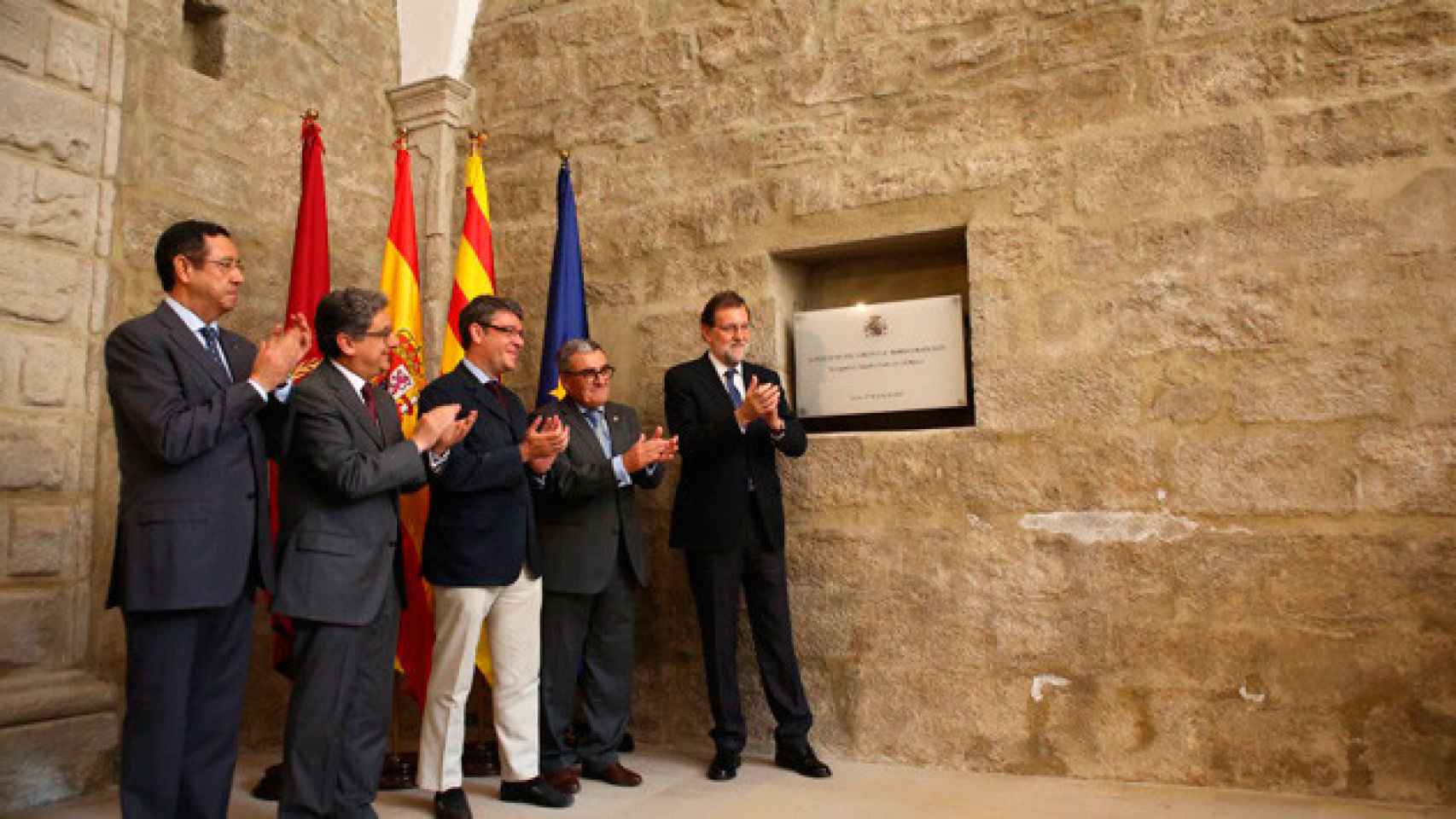 El presidente del Gobierno, Mariano Rajoy, durante la inauguración del Parador nacional de Lleida / CG