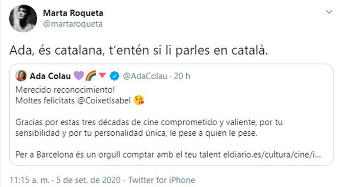 Marta Roqueta le manda un mensaje a Ada Colau