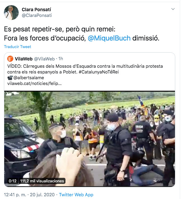 Clara Ponsatí pide la dimisión de Buch a través de Twitter / CLARA PONSATÍ