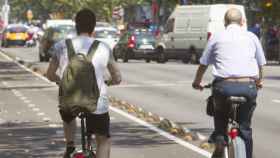 Dos ciclistas circulan por un carril bici en Barcelona / EFE