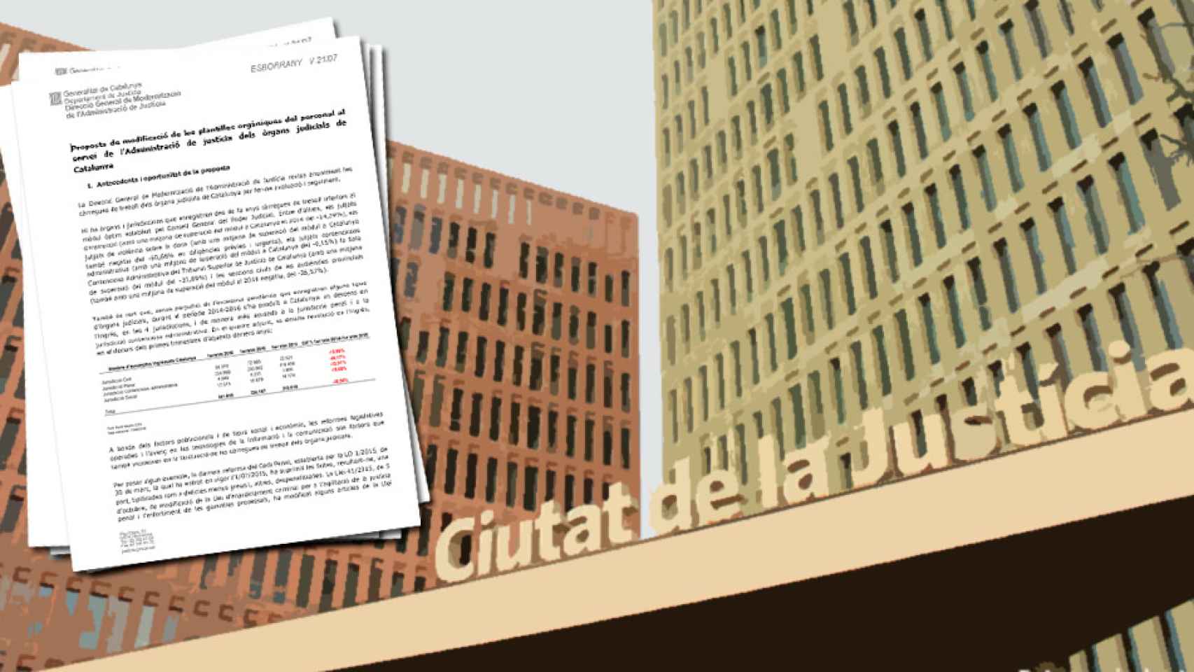 Captura de los documentos de la Generalitat y la Ciutat de la Justicia.