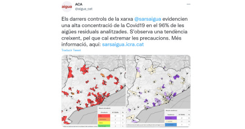 Mensaje de la Agencia Catalana del Agua / Twitter