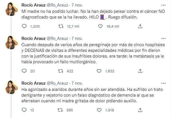 Tuits de Rocío Arauz
