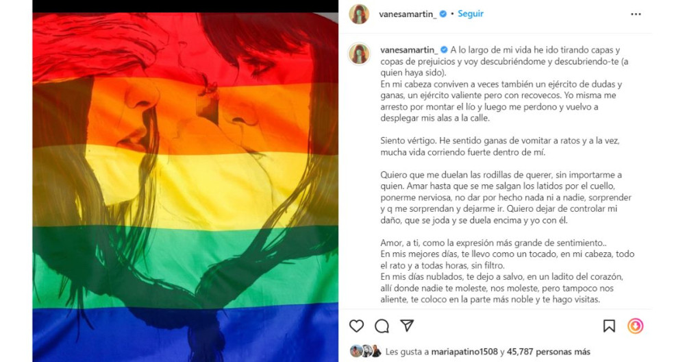 Publicación de Vanesa Martín en Instagram / @vanesamartin_