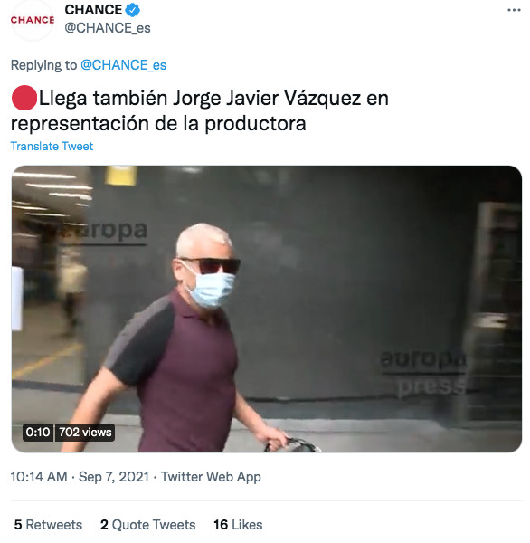 Jorge Javier acudiendo al juzgado / TWITTER