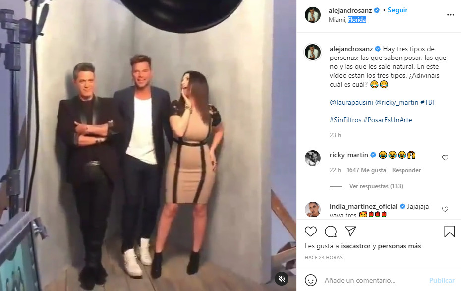 Alejandro Sanz, Ricky Martin y Laura Pausini / INSTAGRAM