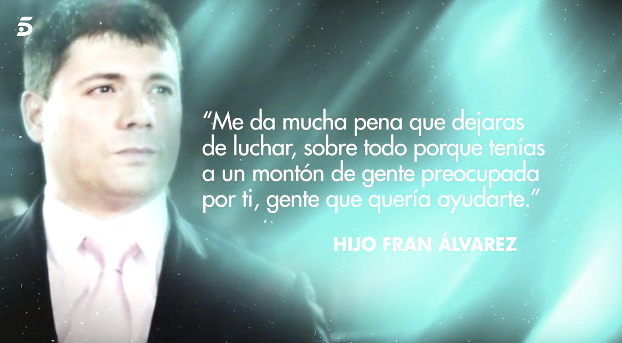 El hijo de Fran Álvarez le manda una carta a su padre tras su triste fallecimiento / MEDIASET