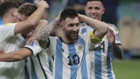 Leo Messi, feliz tras la victoria de Argentina ante Croacia