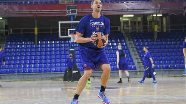 Pau Gasol durante un entrenamiento del Barça de Basket / FCB