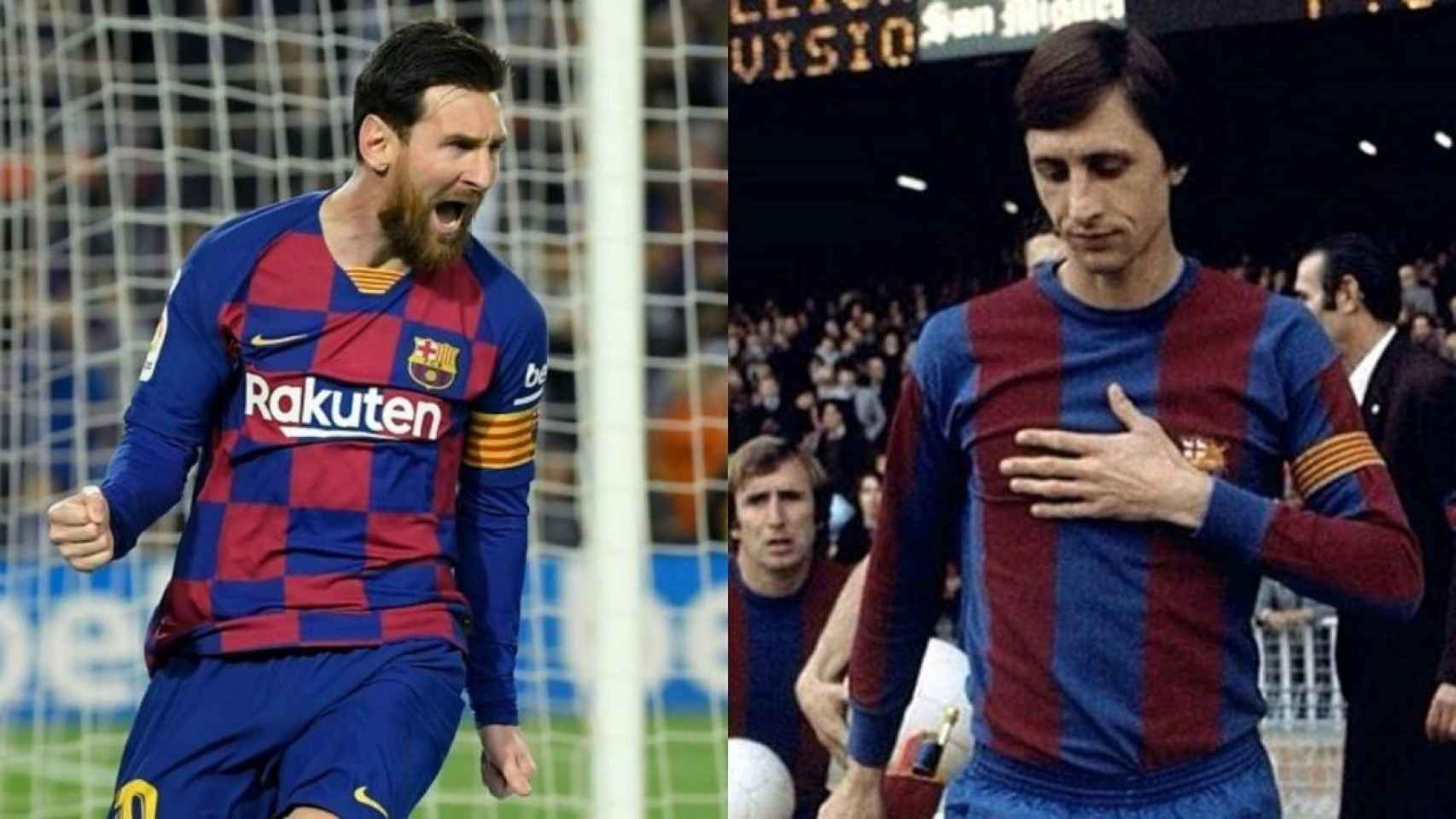 Leo Messi y Johan Cruyff, en un montaje | REDES