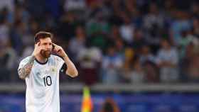 Leo Messi en un partido con la selección de Argentina / EFE