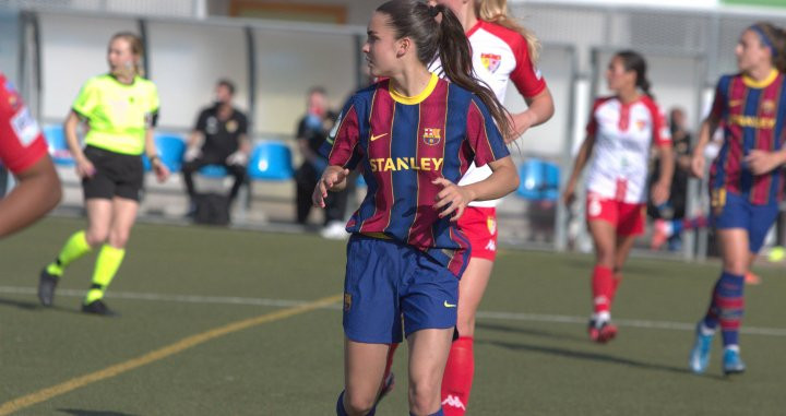Andrea Mingueza ha debutado con el Barça Femenino ante el Santa Teresa / FCB