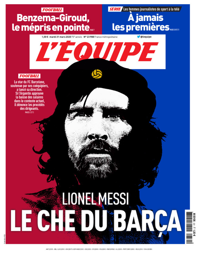 Portada de 'L'Equipe' sobre Messi y el Che Guevara / 'L'Equipe'