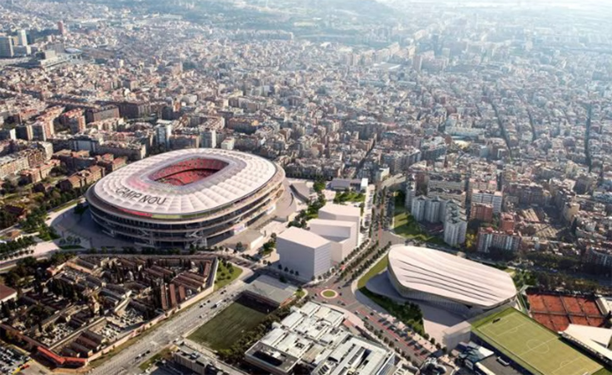 Imagen del futuro Camp Nou y el Palau con el Espai Barça finalizado / FCB