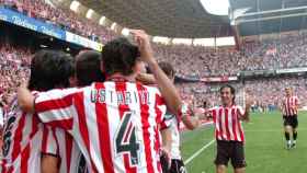 El Athletic Club, celebrando un gol contra el Levante en 2007 / REDES