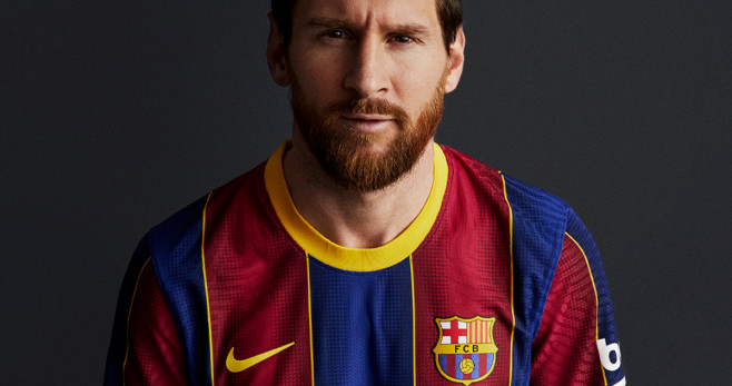 Leo Messi, imagen promocional de la nueva camiseta / FC Barcelona