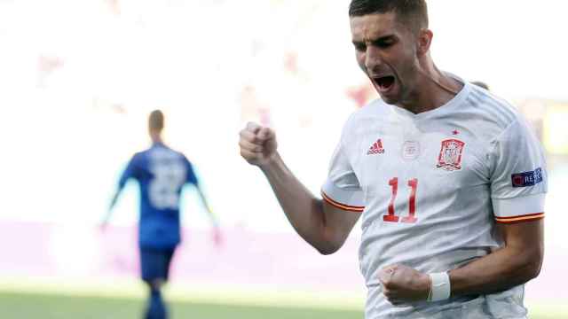 Ferran Torres, celebrando un gol con España / EFE