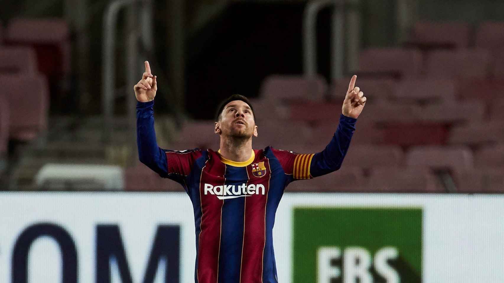 Messi celebrando el gol contra el Athletic Club / EFE