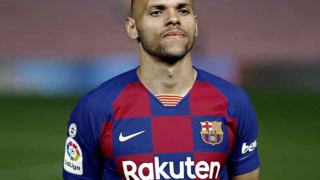 Braithwaite en su presentación como jugador del Barça / EFE