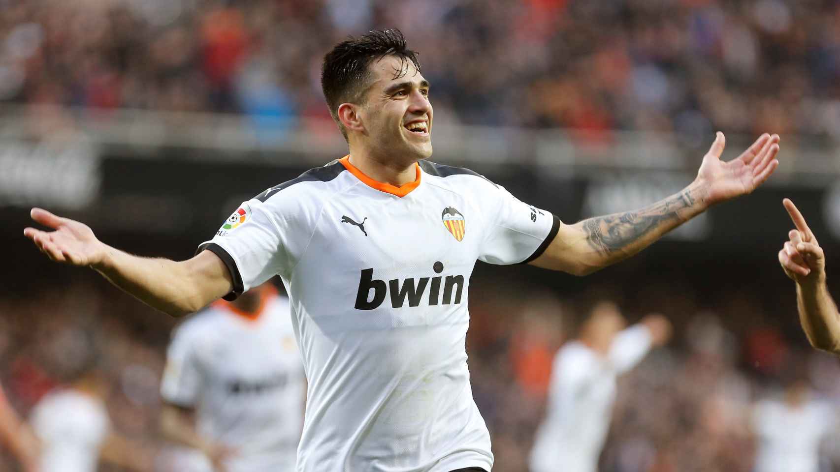 Maxi Gómez celebrando su gol ante el Barça / EFE