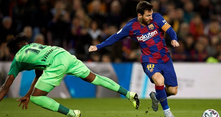 Con este disparo Messi marcó su gol ante el Leganés | EFE