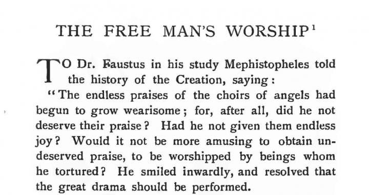The Free Man´s Worship, publicado en 1903 en 'Independent Review'