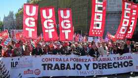 Manifestación celebrada en Madrid con motivo del 1 de mayo.