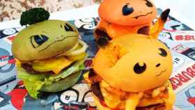 Las tres hamburguesas con forma de pokémons que el restaurante australiano Down-N-Out ha creado. / TWITTER
