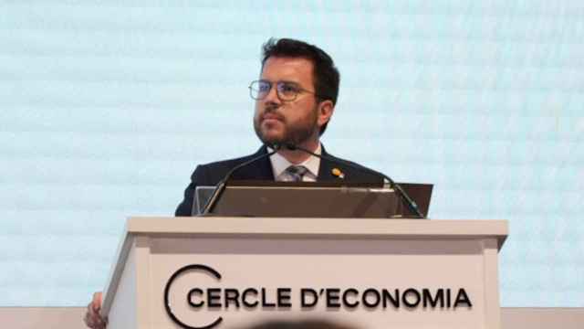 El presidente de la Generalitat, Pere Aragonès, en las jornadas del Círculo de Economía / CG (Luis Miguel Añón)