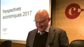 Josep Oliu, presidente de Banco Sabadell, en la presentación de las perspectivas económicas de 2017 en la cámara de comercio de su ciudad / CG