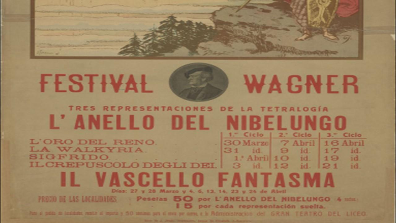 Cartel del Festival Wagner la primavera de 1910 en el Liceo / LICEU BARCELONA