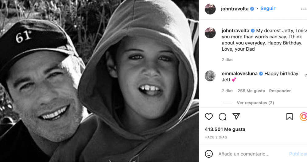 Publicación de John Travolta en Instagram / @johntravolta