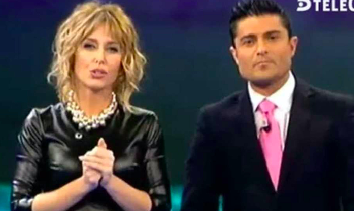 Emma García junto a Alfonso Merlos en el programa 'Abre los ojos y mira' / MEDIASET