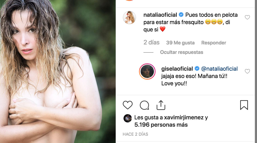 La cantante Natalia Rodríguez también se animaría a quedarse en pelotas / INSTAGRAM