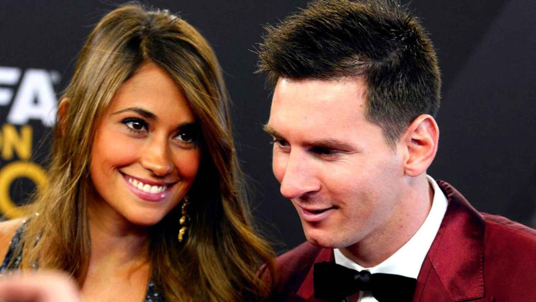 Messi y Antonella en la gala del Balón de Oro