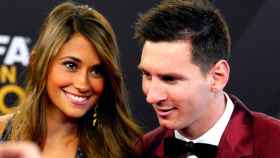 Messi y Antonella en la gala del Balón de Oro