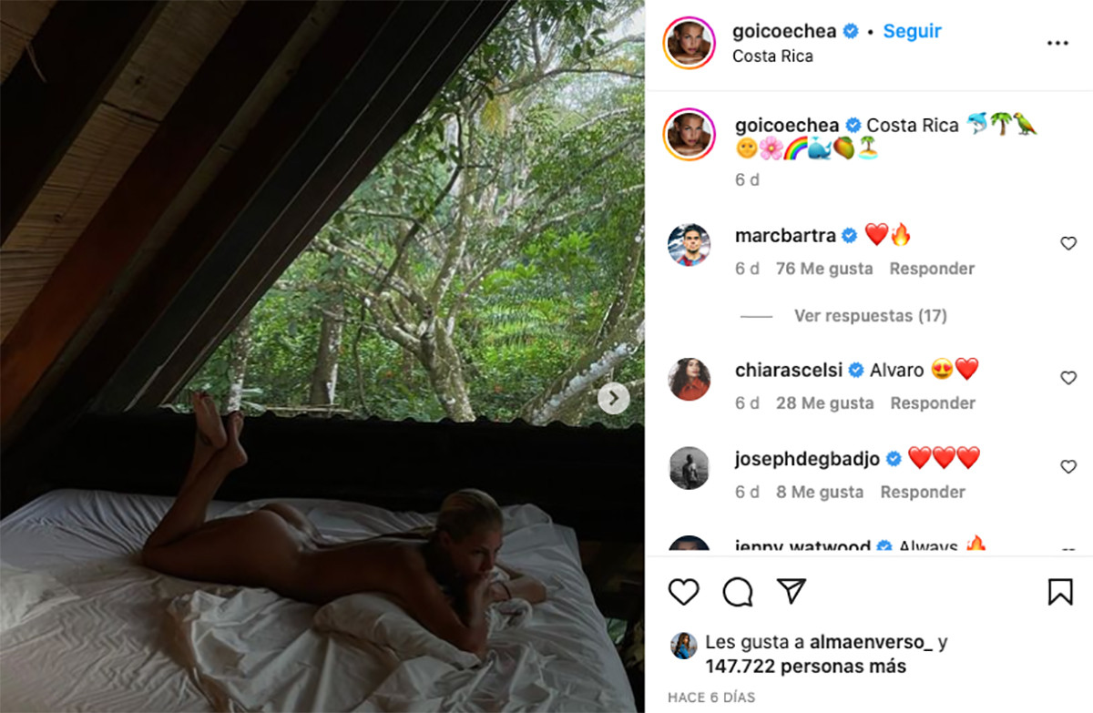 La sexy publicación de Jessica Goicoechea en una cama de Costa Rica / REDES