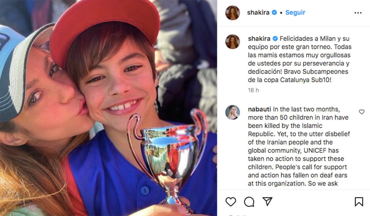 Shakira, orgullosa de su hijo Milan tras un partido de béisbol / INSTAGRAM