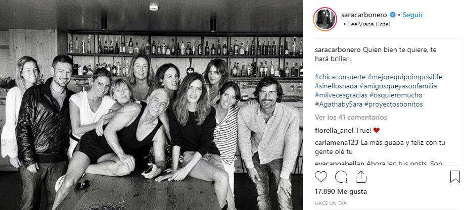 Sara Carbonero junto a unos amigos / Instagram