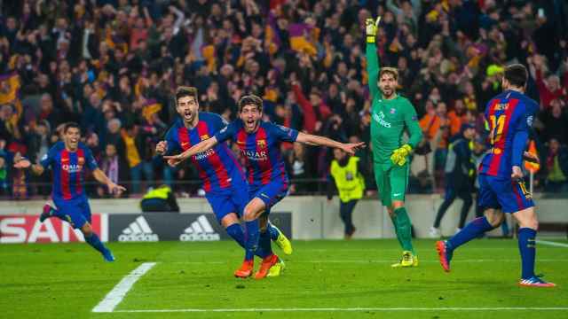 Sergi Roberto, celebrando el gol de la remontada contra el PSG | EFE